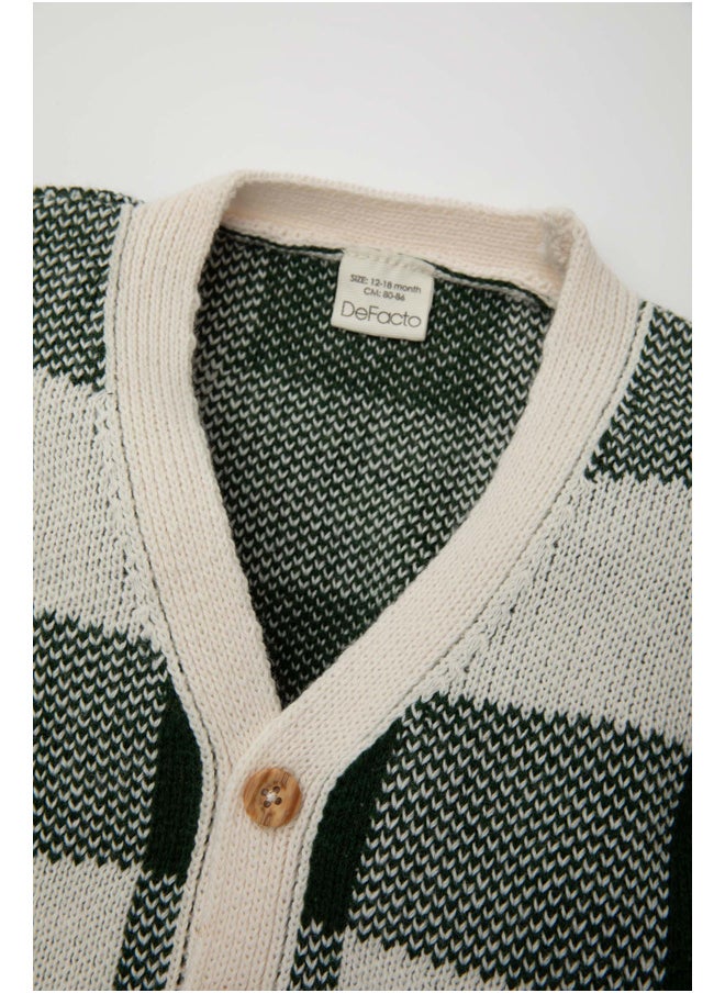 DeFacto Babyboy Tricot Regular Fit V Neck Long Sleeve Cardigan  - Image 5