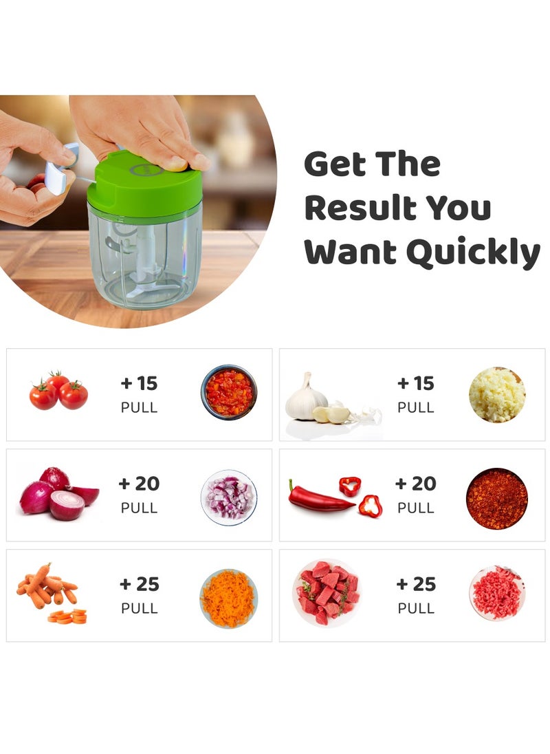 MOVE ON - 520ml Quick Manual Pull Chopper with 3 Sharp Stainless-Steel Blades - Image 1