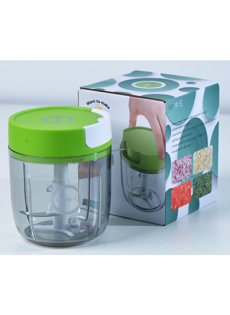 MOVE ON - 520ml Quick Manual Pull Chopper with 3 Sharp Stainless-Steel Blades - Image 1