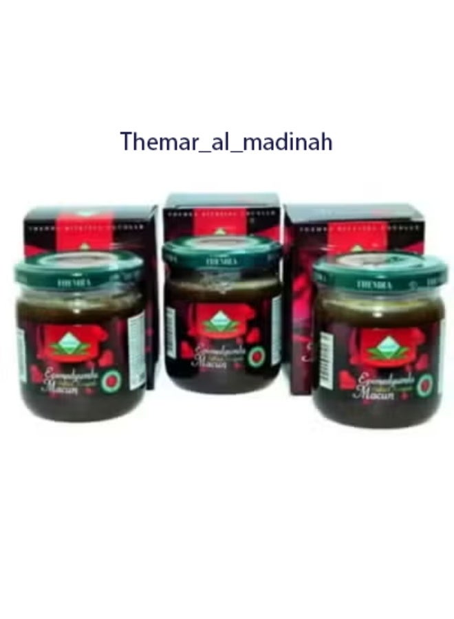 ثمار المدينة مربى العسل العشبي الأصلي 100%، عبوة من 3 علب - 240 غرام لكل علبة - تركيبة تركية أصلية