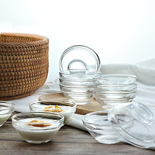 JHNIF 12pcs Clear Glass Soy Sauce Dipping Bowls Side Dishes for Snack Sushi Fruit Appetizer Dessert. 3 Inch - Image 4