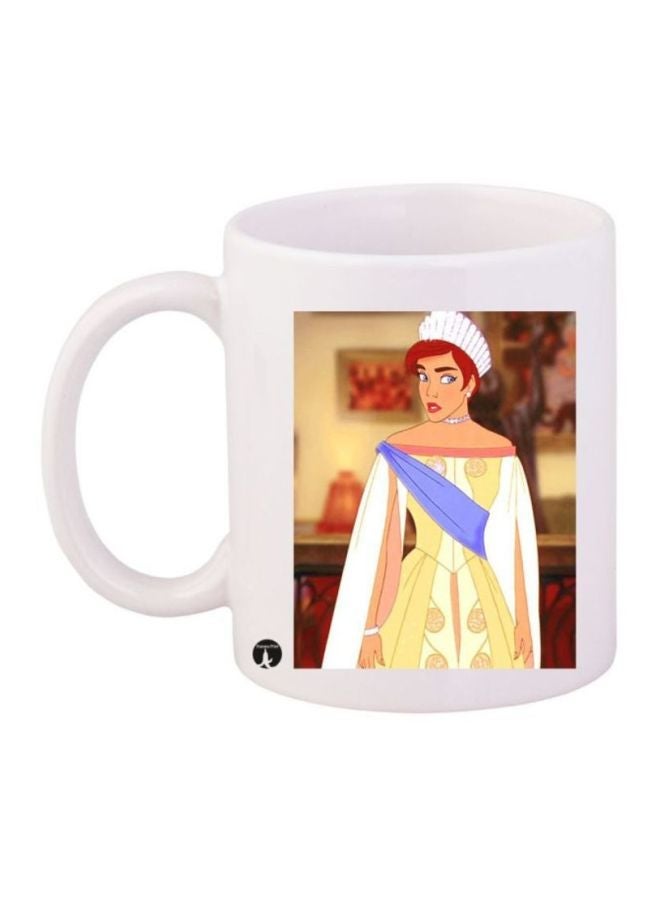 Anastasia Cartoon Printed Coffee Mug White/Yellwo/Red