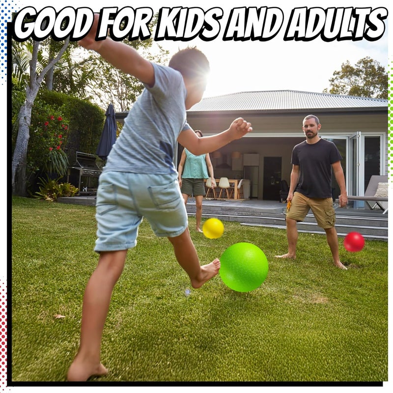 PlayBolt 10 Inch Kickball Playground Balls - (Pack of 6) Inflatable Rubber Indoor Outdoor Bouncy Balls for Adults & Kids - Dodgeballs, Kickballs, Four Square and Handballs for School, Gym, with Hand Pump - Image 4