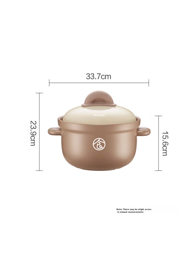 Supor Ceramic Pot, Household Soup Pot, Large Capacity Deep Soup Pot, Heat-resistant, Crack-resistant Stew Pot, 4.5l, Tb45ua1 - Image 2