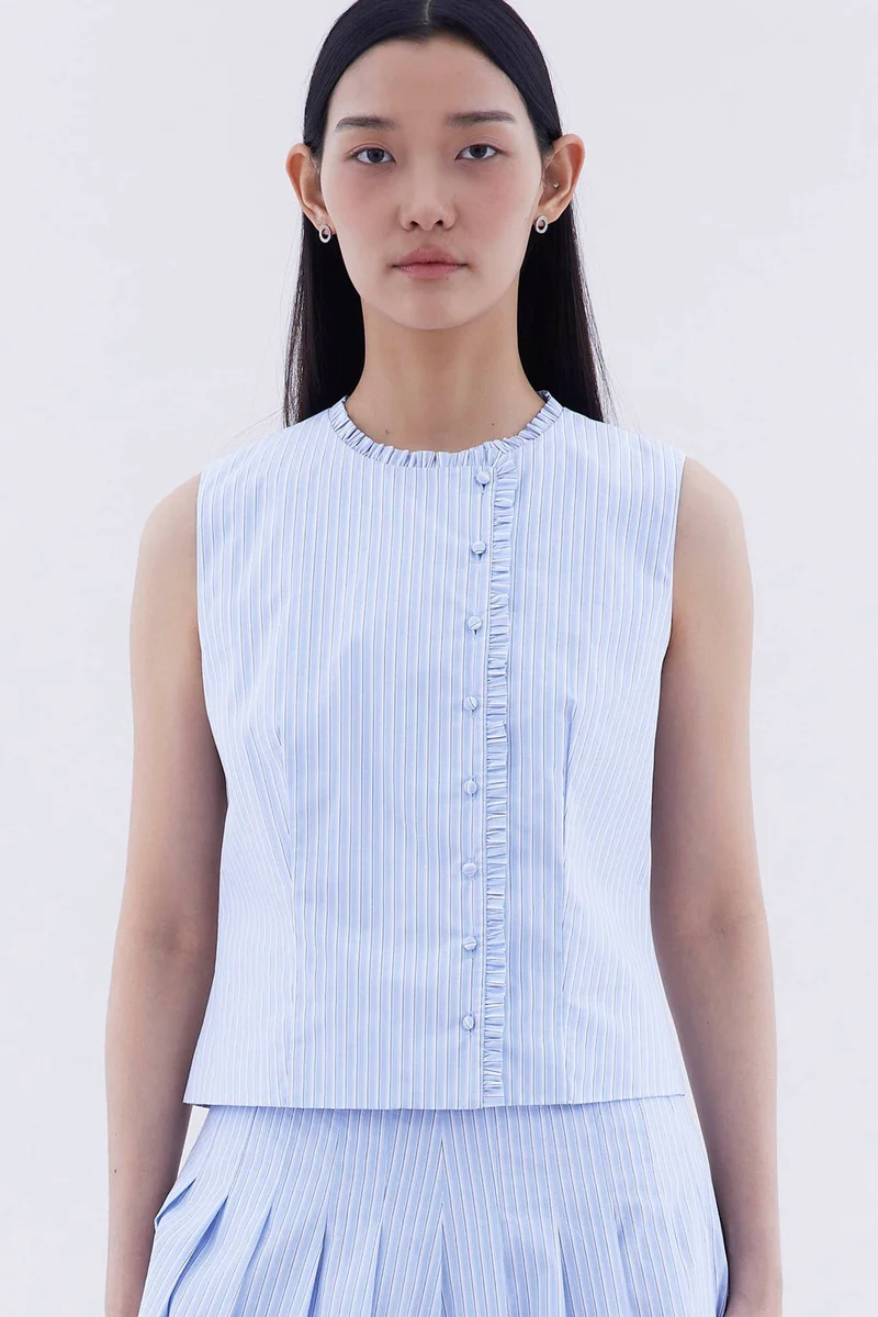 ذا اديتورز ماركت Tiselle Ruffle-Trim Top