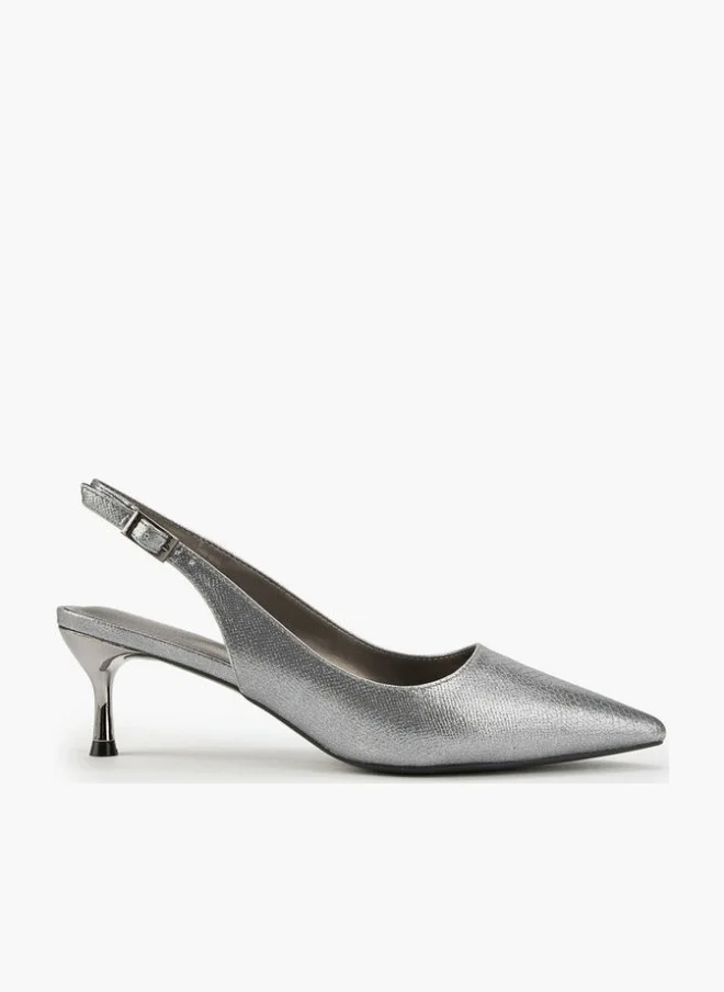 Flora Bella By Shoexpress Metallic Pointed Toe Shoes with Stiletto Heels