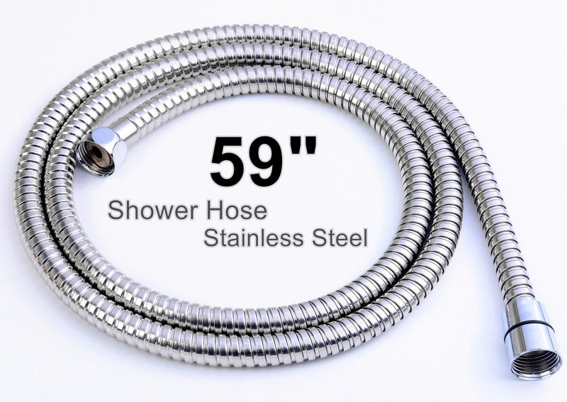 59 Inch (4.9 Ft) Shower Hose Bathroom Stainless Steel Extra Long Shower Head Hose Toilet Handheld Showerhead Sprayer Extension Replacement,Polished Chrome - Image 1