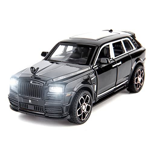 BDTCTK Compatible for 1:36 Rolls Royce Cullinan Car Model, Diecast Pull Back Car Toy car, Doors Open, Light and Sound, Boys Toys Kids Adults Gifts (Black) - Image 1