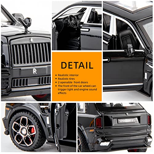 BDTCTK Compatible for 1:36 Rolls Royce Cullinan Car Model, Diecast Pull Back Car Toy car, Doors Open, Light and Sound, Boys Toys Kids Adults Gifts (Black) - Image 5