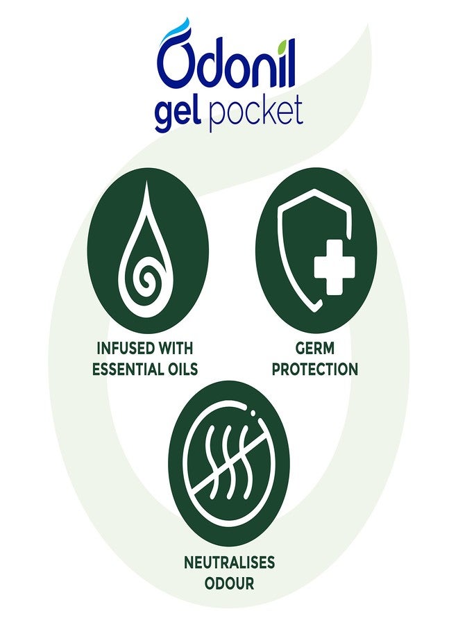 Odonil Gel Pocket -Wild Forest - 10g | Infused with Essential Oils | Germ Protection | Lasts Up to 30 days | Air Freshener for Bathroom and Toilet - Image 3