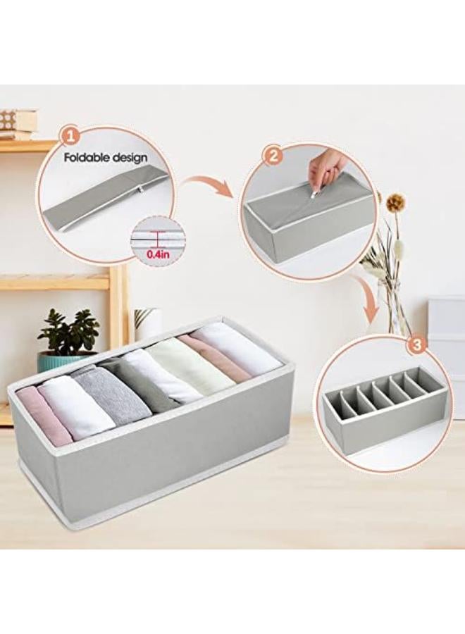 4-Pieces Drawer Organisers, Fabric Wardrobe Organiser, Foldable Underwear Storage Box To Save You Time And Space, Bra Organiser For Shirts, Ties, Socks, Bras, Underwear (Gray) - Image 4