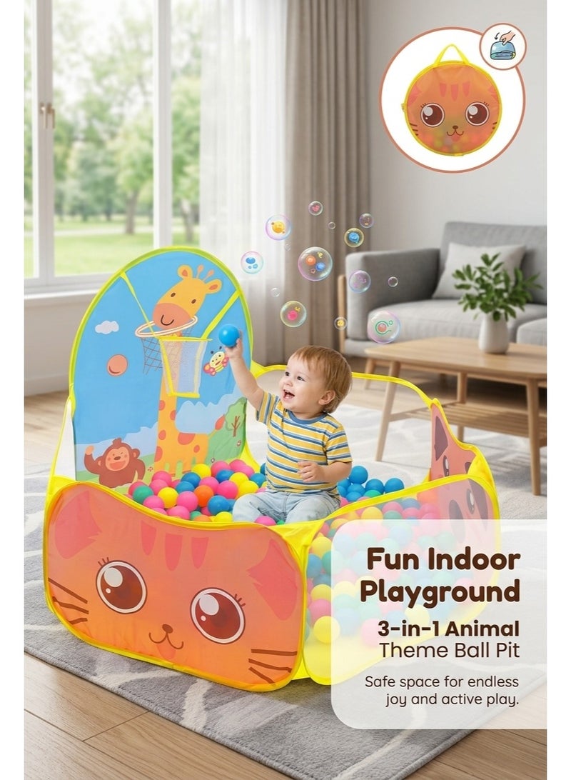 Kids Activity Basketball Giraffe Ball Pool for Kids, Play Tent House for 2+ Year Old Girls and Boys, Ball Pit for Kid, Spacious, Lightweight, Portable & Easy to Set Up (No Balls) - Image 1