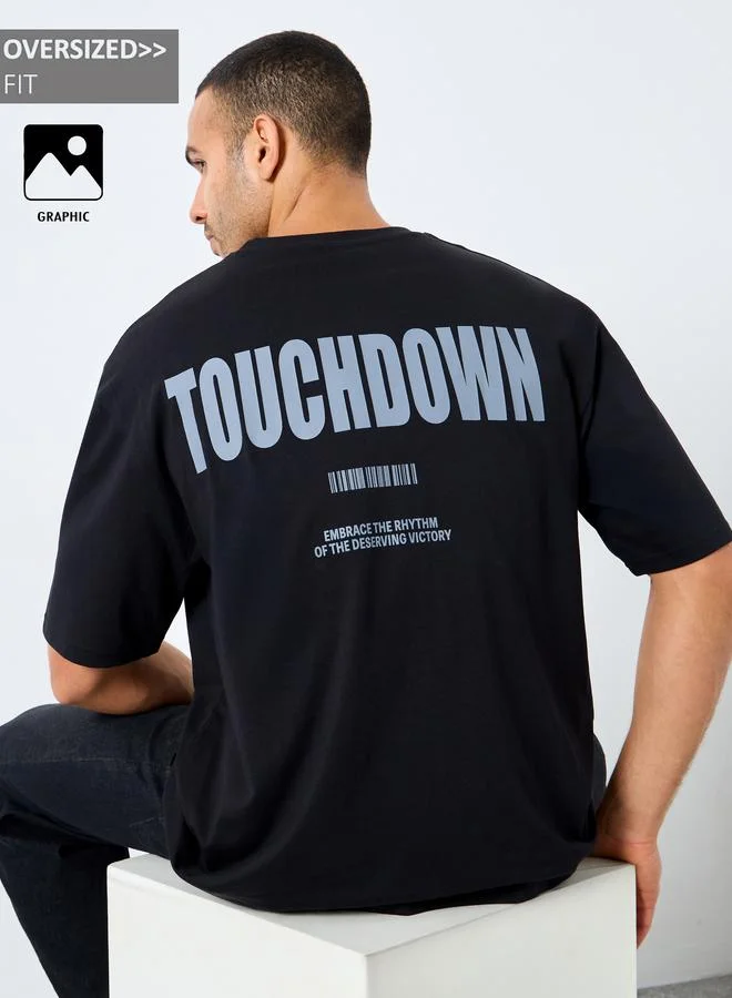 Styli Styli Men Black Graphic Print Oversized T-Shirt