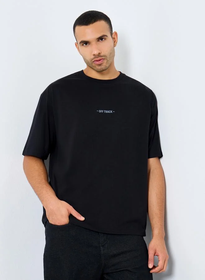 Styli Styli Men Black Graphic Print Oversized T-Shirt