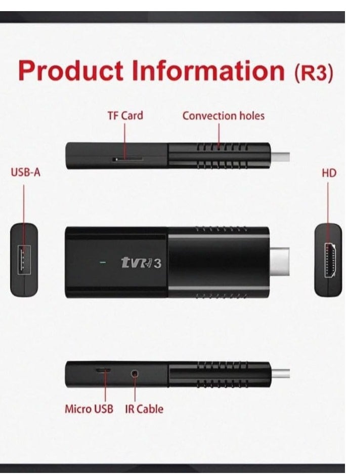 Generic - New TV Stick TVR3 Remote Control TV Stick, 2GB RAM + 16GB ROM 1080P HDR, Quad Core 64 Bit 1 WIFI 4G/5G | 4K Portable Streaming Media Player Powered by Android 12.1 TV Google Assistant - Image 1