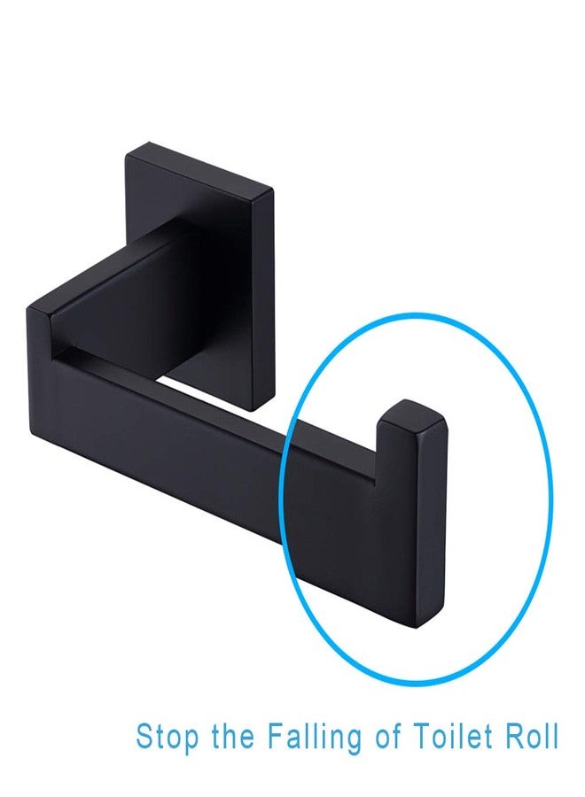 TASTOS Toilet Paper Holder Matte Black, Toilet Tissue Roll Holders Dispenser and Hangers Wall Mounted for Bathroom & Kitchen, Stainless Steel Modern Square Style - Image 5