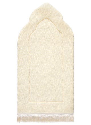 Daisy White Arched Plain Prayer Mat