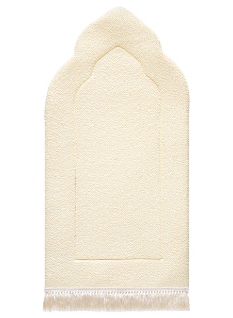 Daisy White Arched Plain Prayer Mat