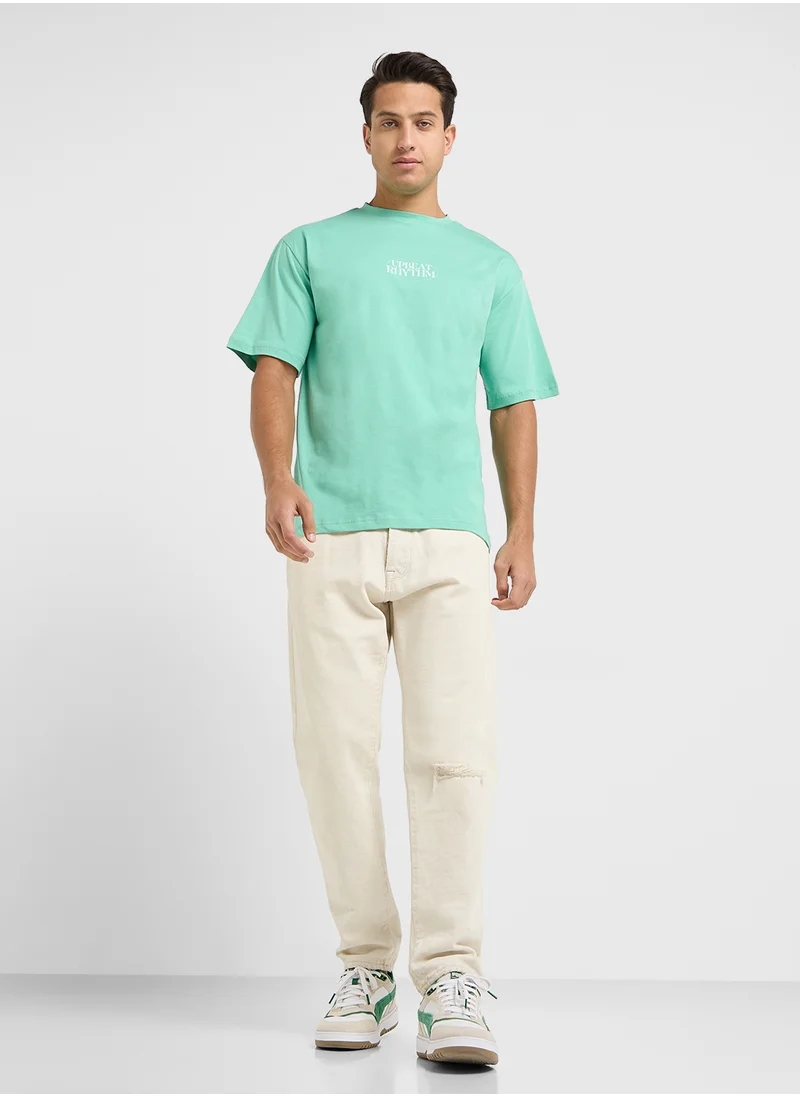 سفنتي فايف Graphic Oversized T-Shirt