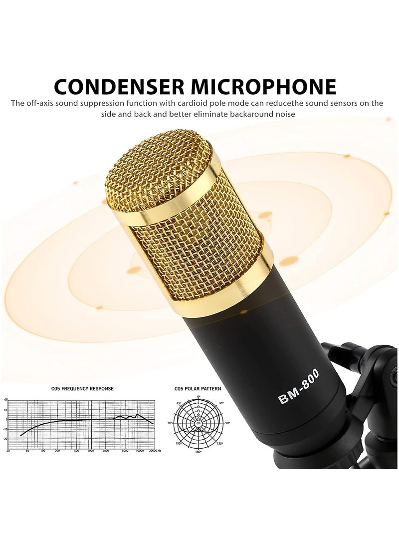 NNEWVANTE Podcast Microphone Bundle, BM-800 Condenser Mic with Live Sound Card Kit, Podcast Equipment Bundle with Voice Changer and Mixer Functions for PC Smartphone Studio Recording & Broadcasting  - Image 2