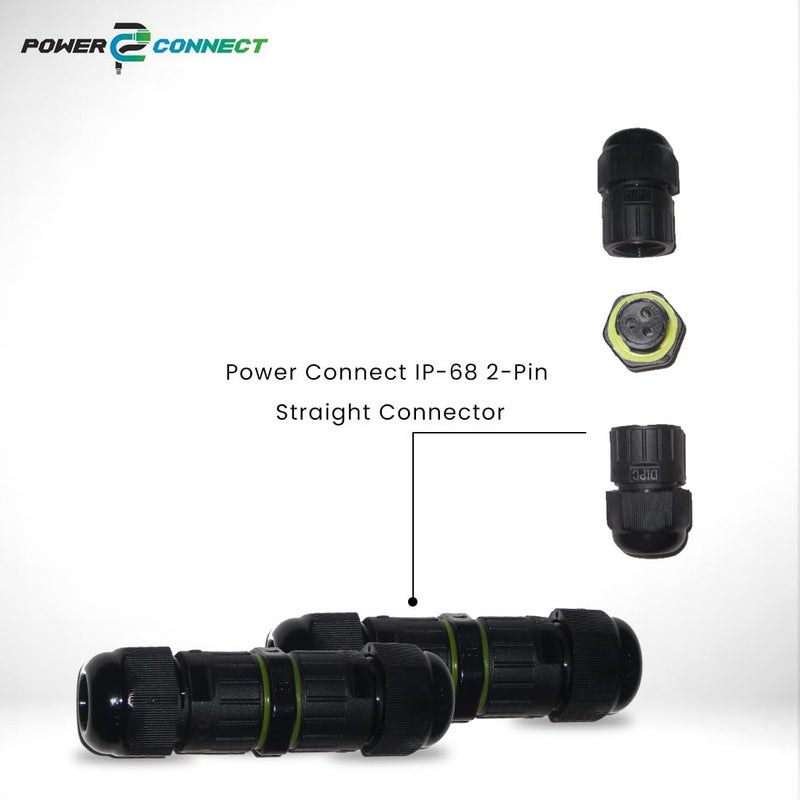 Power Connect IP68 2Pin Straight Connector Durable Finish Waterproof Heat Fire Resistant IP68 Straight Connector 5  - Image 2