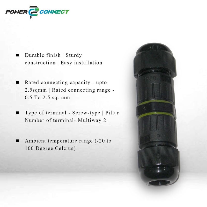 Power Connect IP68 2Pin Straight Connector Durable Finish Waterproof Heat Fire Resistant IP68 Straight Connector 5  - Image 5