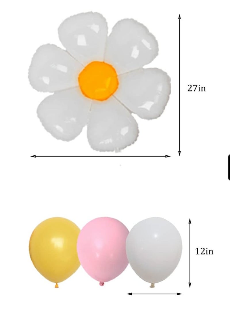 Daisy Flower Birthday Party Decorations Kit, Daisy Happy Birthday Banner,Daisy Flower Cake Topper,Large Daisy Balloons for Daisy Themed Hippie Boho Girl Birthday Party Decorations - Image 3