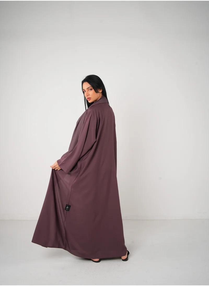 JAMEELA Purple Classic Open Abaya 3 pieces Set
