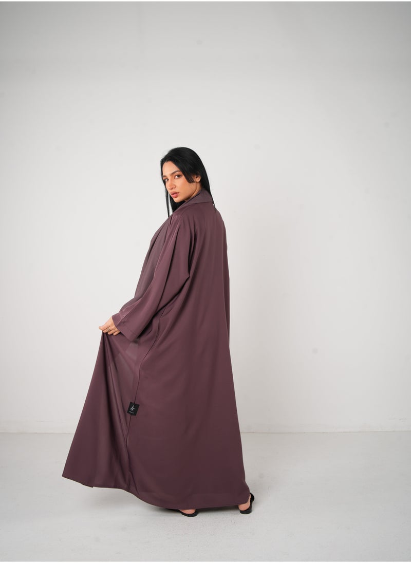 JAMEELA Purple Classic Open Abaya 3 pieces Set  - Image 4