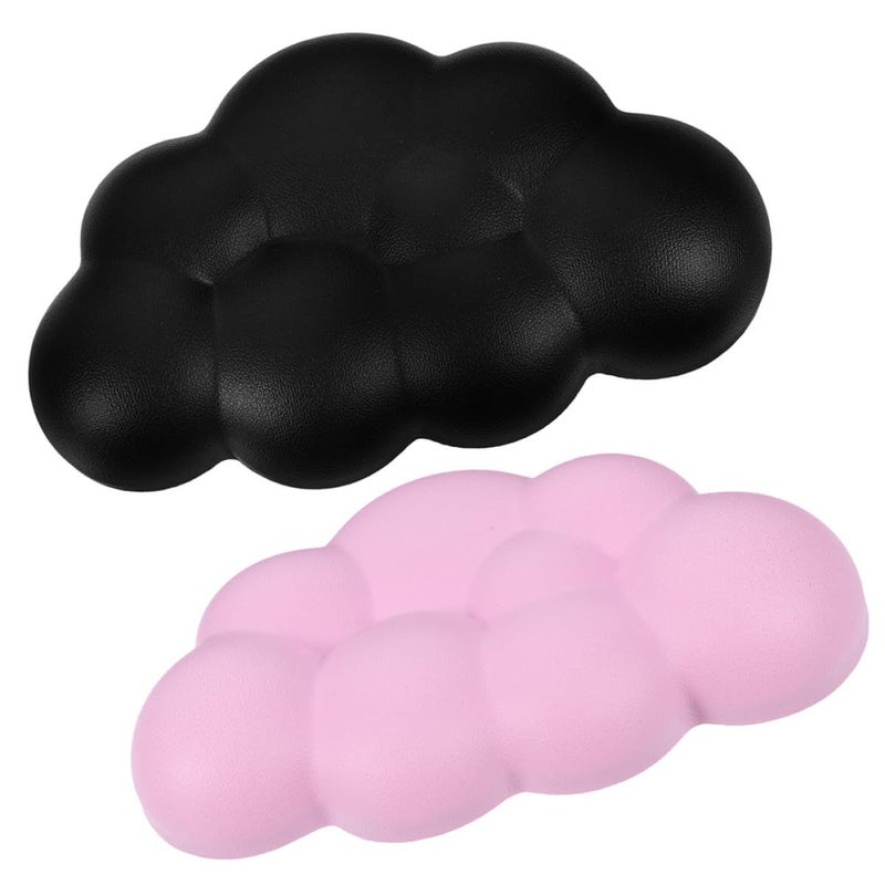 2pcs Cloud Shape Wrist Rest Set Soft Keyboard Cushion Hand Support For Computer Typing - Image 2