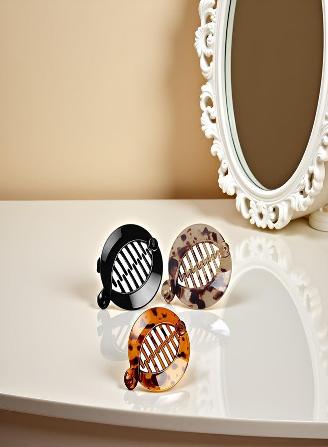 WsjiaboFux 3Pcs Resin Banana Hair Clips Small Banana Hair Combs Fishtail Hair Clip Side Comb Round Ponytail Holder for Women Girl Hair Accessories Clips and Barrettes - Image 3