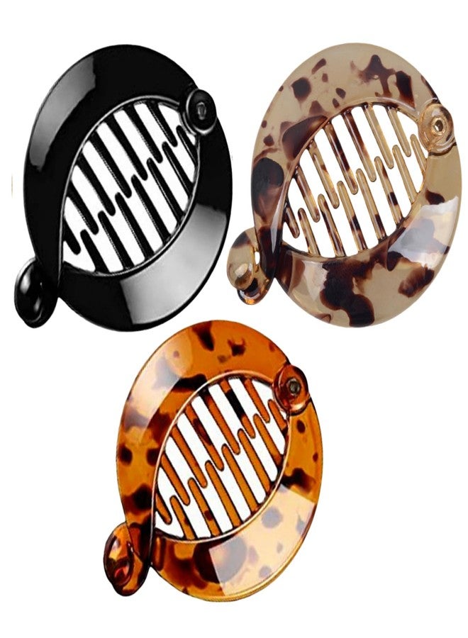 WsjiaboFux 3Pcs Resin Banana Hair Clips Small Banana Hair Combs Fishtail Hair Clip Side Comb Round Ponytail Holder for Women Girl Hair Accessories Clips and Barrettes - Image 1
