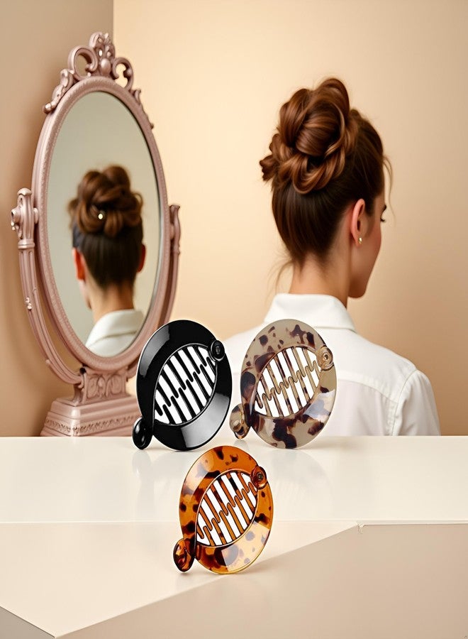 WsjiaboFux 3Pcs Resin Banana Hair Clips Small Banana Hair Combs Fishtail Hair Clip Side Comb Round Ponytail Holder for Women Girl Hair Accessories Clips and Barrettes - Image 5
