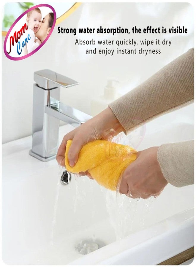 MOM CARE Microfibre Face Towels, Super Soft Reusable Napkins for Newborn, Infants,Toddlers & Kids in Pack of 6 Yellow - Image 5