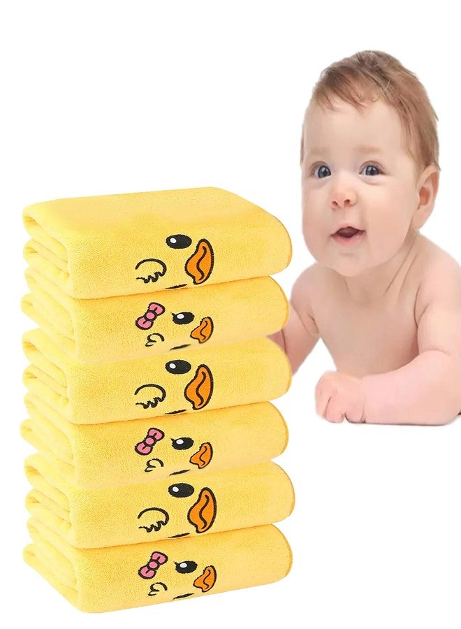 MOM CARE Microfibre Face Towels, Super Soft Reusable Napkins for Newborn, Infants,Toddlers & Kids in Pack of 6 Yellow - Image 1