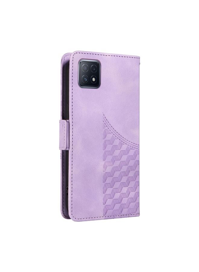 S-TOP Case For OPPO A73 2020 5G Taiwan Embossed Rhombus Starry Leather Phone Case - Image 3