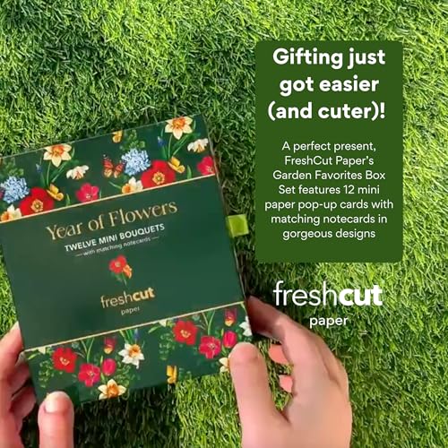 Freshcut Paper Pop-Up Greeting Cards, 6x6 Inch Mini Paper Flower Bouquets, 12 Count Assortment, Multicolor Floral Occasion Cards, Blank Inside, Pop-Up Feature - Image 2