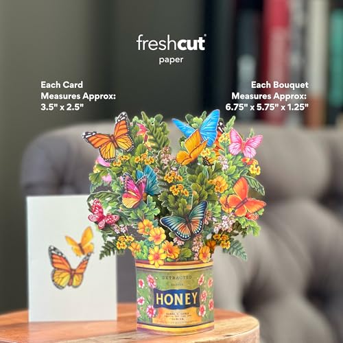 Freshcut Paper Pop-Up Greeting Cards, 6x6 Inch Mini Paper Flower Bouquets, 12 Count Assortment, Multicolor Floral Occasion Cards, Blank Inside, Pop-Up Feature - Image 3