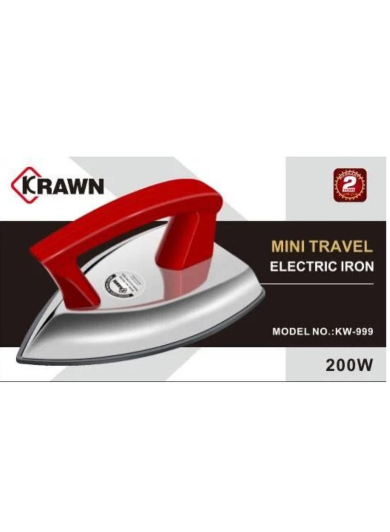 كراون مكواة السفر المدمجة KRAWN KW-999 بقوة 200 واط - Image 2