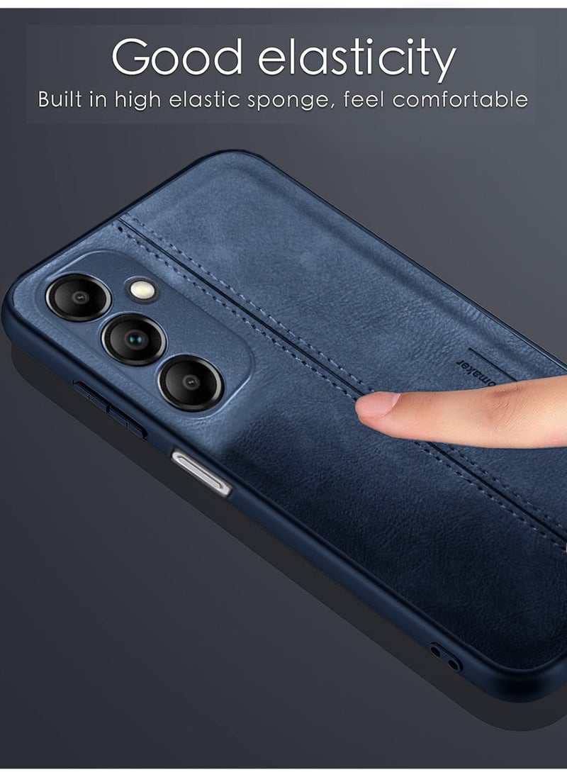 OMAKER Premium Stylish PU Leather Shockproof Back Cover Case for Samsung Galaxy A14 5G - Navy Blue  - Image 5