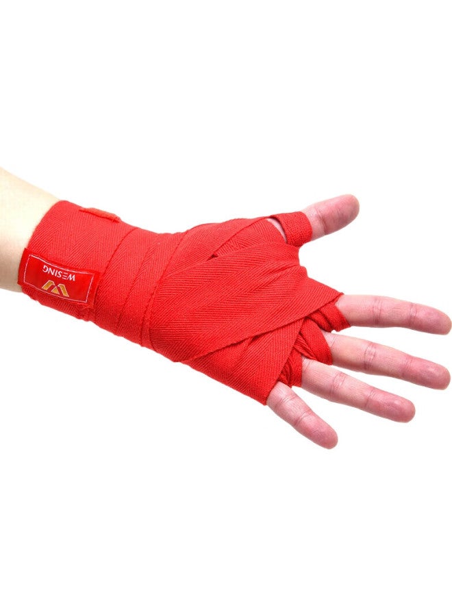 Nine Day Mountain Jiurishan Boxing Hand Wraps, Sanda Fighting Gloves Hand Wraps, Red [Durable Cotton], 3 Meters - Image 2