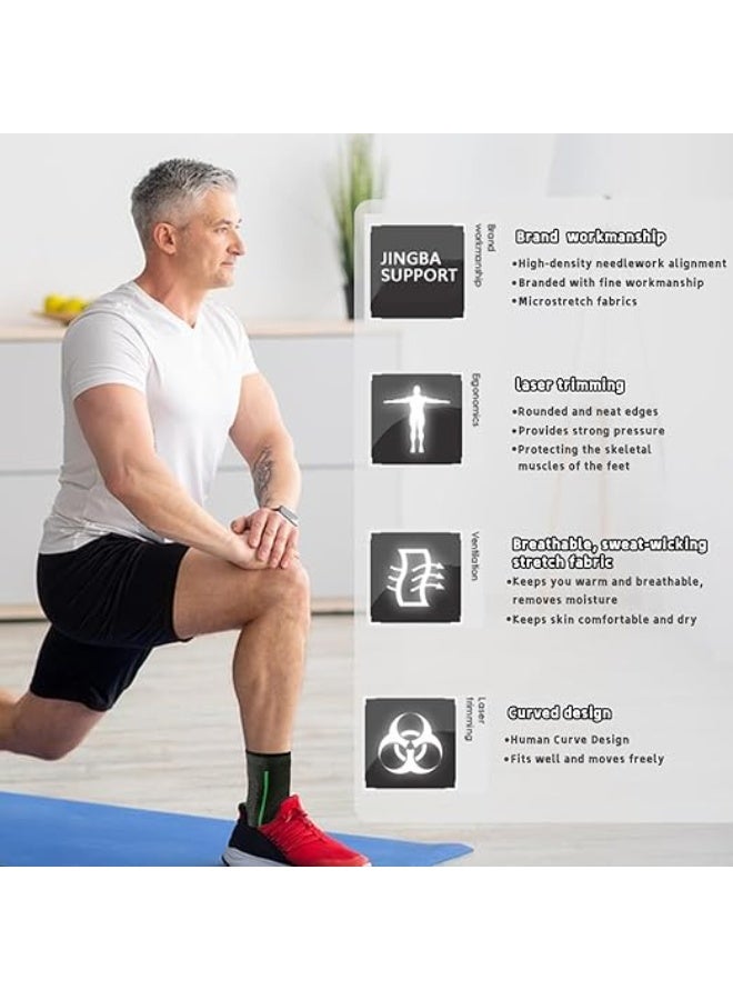 Foot & Ankle Brace Compression Socks - Wrap Support Sleeve for Men & Women - Effective Relief for Plantar Fasciitis, Sprained Ankle, & Injury Recovery - Image 3