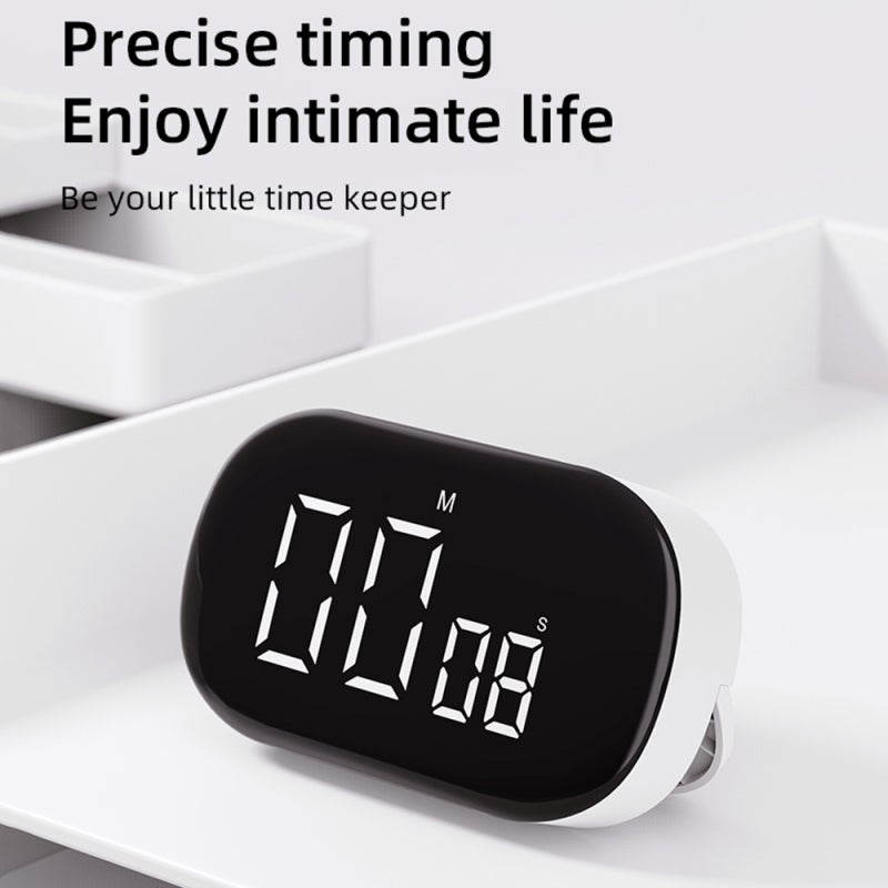 Digital Timer: White Large LED Display, Adjustable Volume, Magnetic Base - Count Up & Down Functionality, Compact Stand for Cooking, Studying, Exercising & Students - Image 5