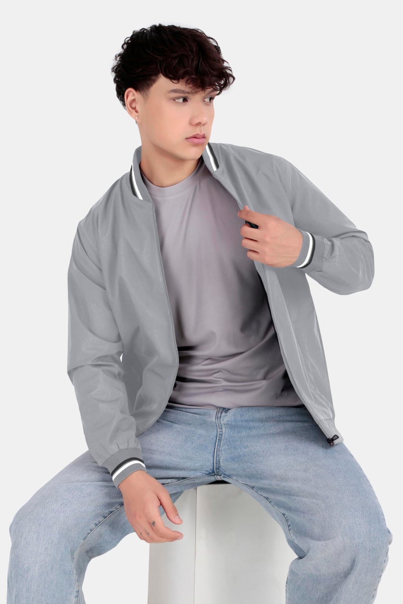 Celary Men's Bomber Jacket | Lightweight Casual Zip-Up Jacket | Stylish Slim Fit Outerwear for All Seasons - Image 2