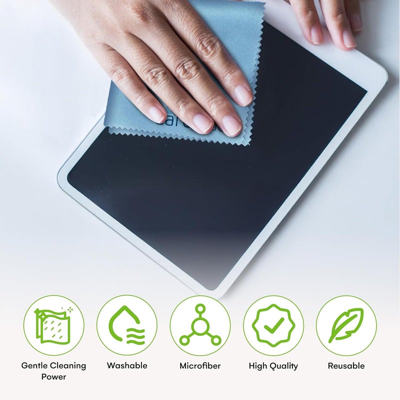 Care Touch Eyeglass Cleaning Cloth - 12 Pack of Microfiber Cleaning Cloth for Glasses, Lenses, Phones and Screens - Large, Lint-Free, Reusable and Scratch-Free - 6 x 7 Inches - Blue - Image 5