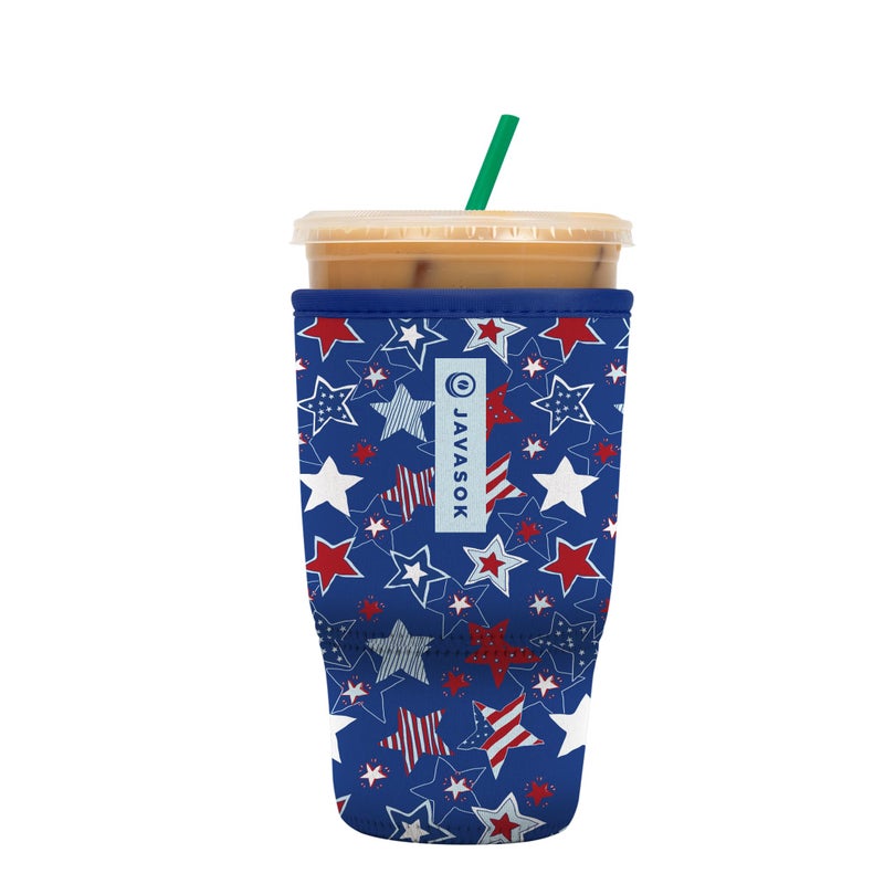 Sok It Java Sok Iced Coffee & Cold Soda Insulated Neoprene Cup Sleeve (Star-Spangled  Large: 30-32oz) - Image 1