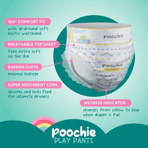 Romsons Poochie Play Pants Baby Diapers - L (62 Pieces) | Suitable for 9-11 KG | 360° Comfort Fit and Leakproof Upto 10 Hrs. - Image 3