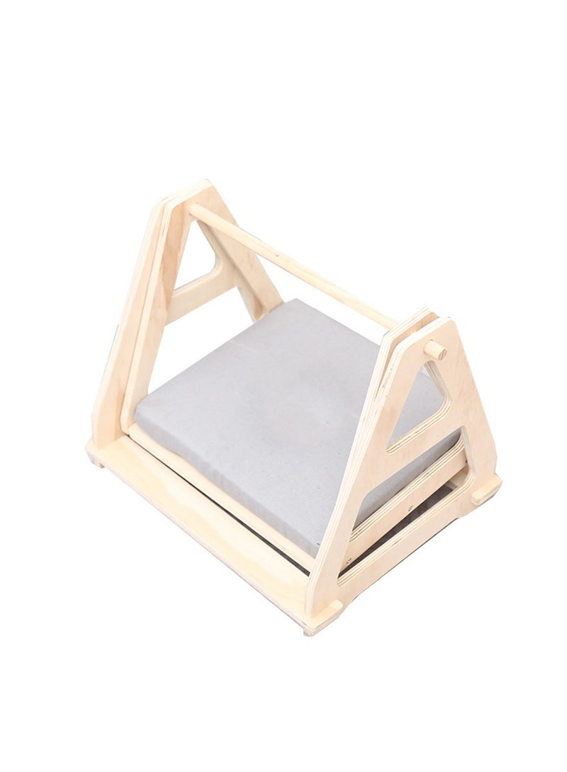 Arabest Cat Hammock, Wooden Frame Swing Chair Kitten Raised Bed with Scratcher Cat Hammock Bed Prevent Shaking - Image 1
