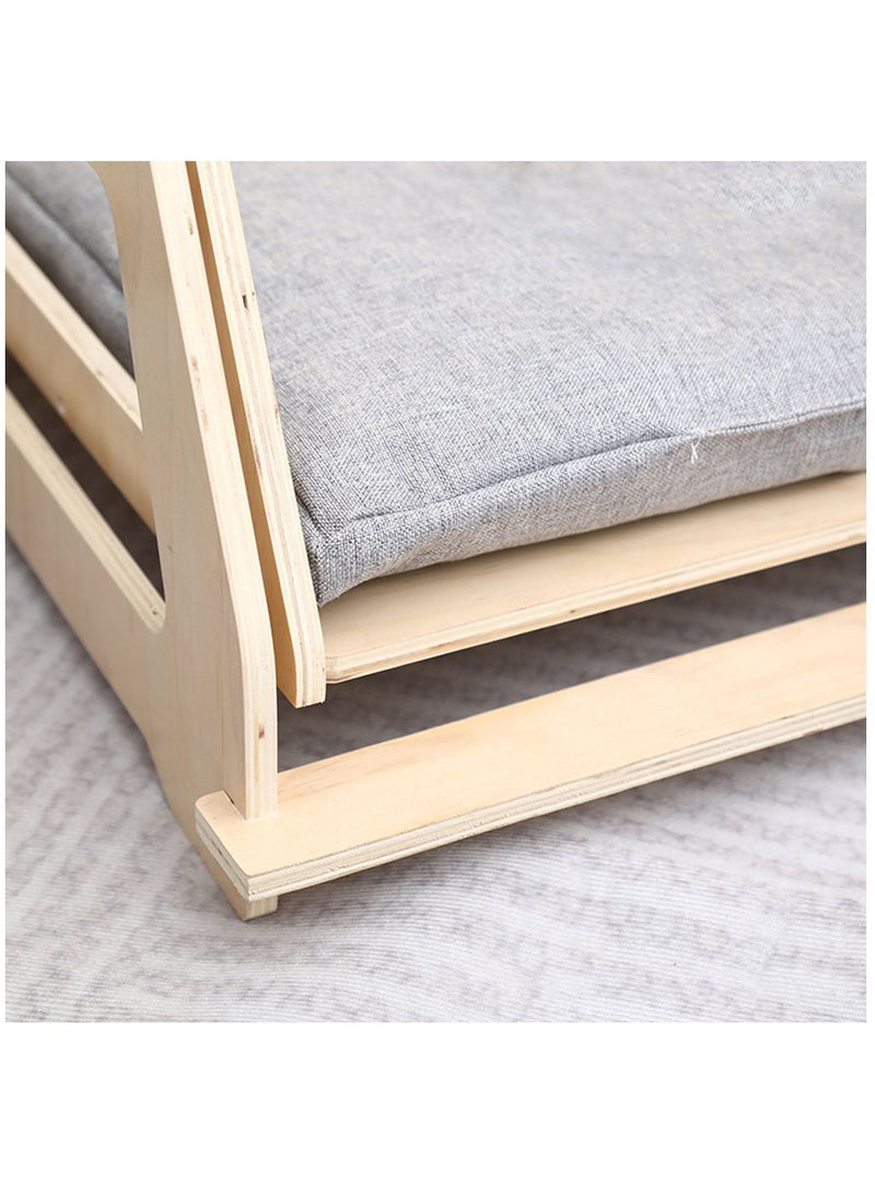 Arabest Cat Hammock, Wooden Frame Swing Chair Kitten Raised Bed with Scratcher Cat Hammock Bed Prevent Shaking - Image 5
