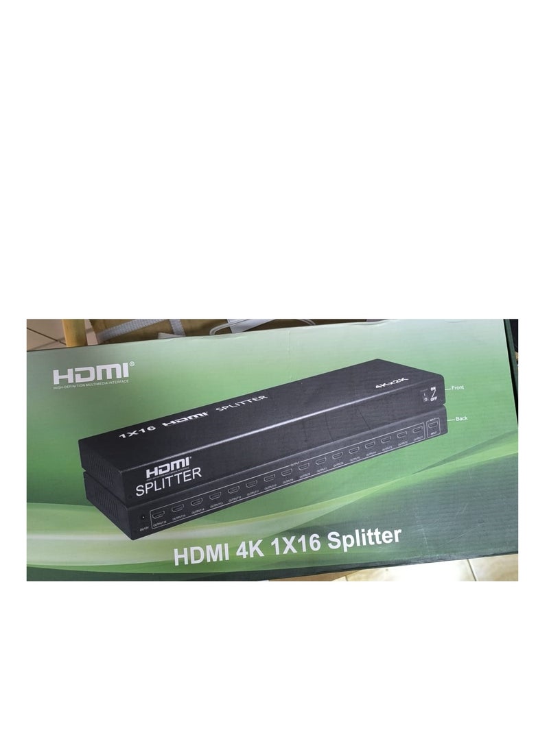 4K 1x 16 HDMI Splitter,1 in 16 Out, 16 Port Powered HDMI Splitter Multi Monitor - Image 2